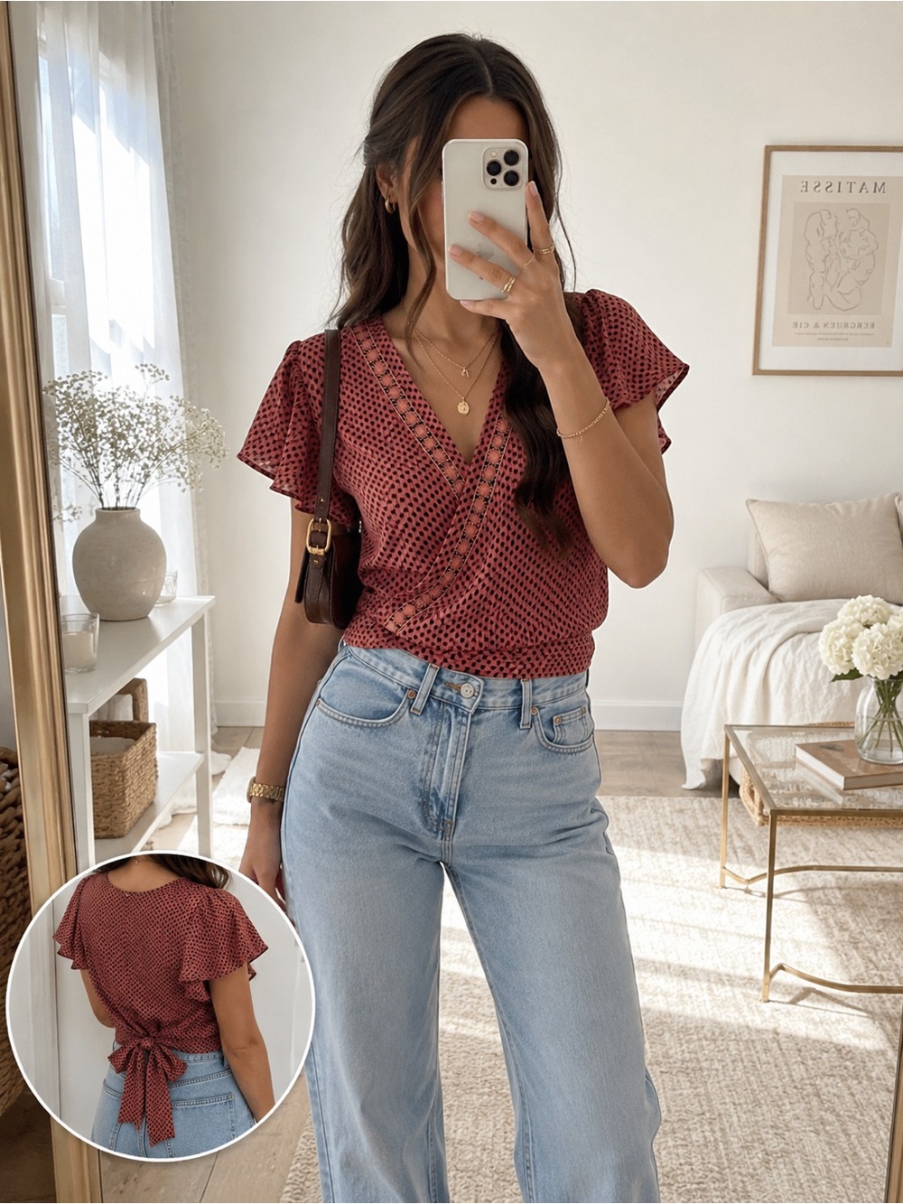 Rust Red Polka Dot Wrap